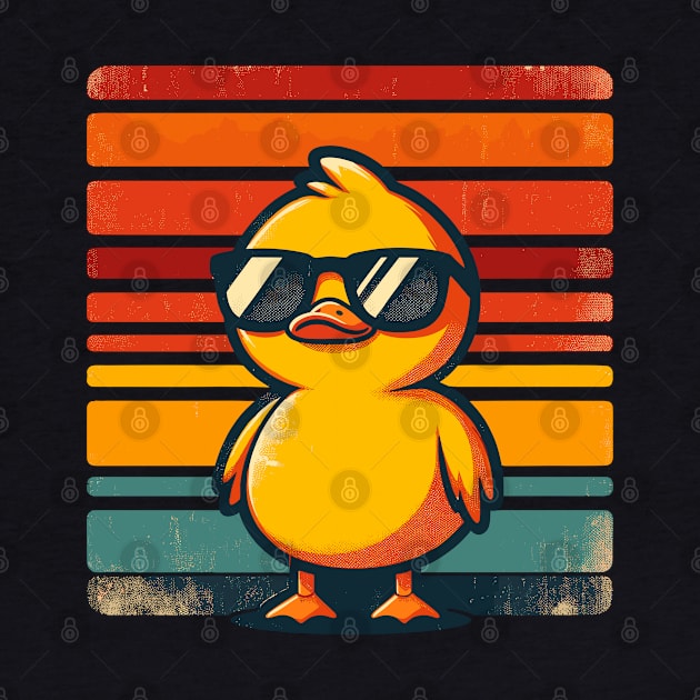 Cool Retro Yellow Duck in Sunglasses 70s 80s 90s Funny Duck by KsuAnn